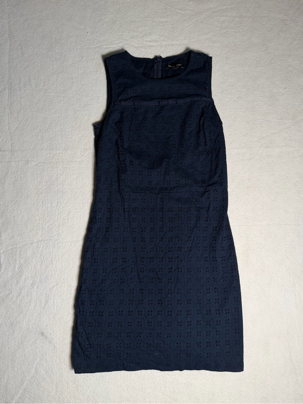 Banana Republic Navy Blue Eyelet Midi Dress Size 4